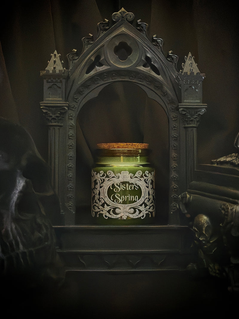 Petite Apothecary Candle Green Glass 6 oz~Sister's Spring